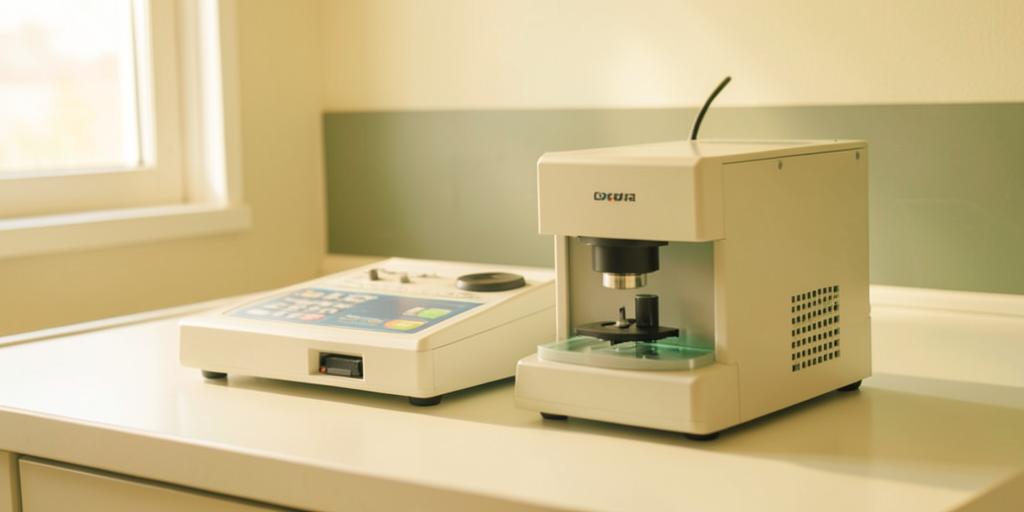 In-house diagnostic laboratory equipment in morning light